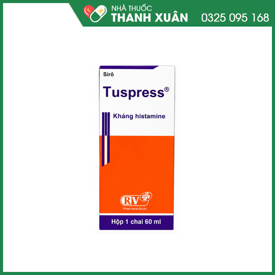 Tuspress thuốc điều trị triệu chứng ho khan, ho do dị ứng, đặc biệt về đêm